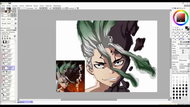 Drawing Ishigami Senku from Dr. Stone [PAINT TOOL SAI SPEEDPAINT] - Part 2 (Colouring) смотреть онлайн
