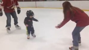 2 years old hockey player / training mode