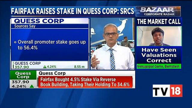 Fairfax Raises Stake In Quess Corp Sources Say  Bazaar Corporate Radar  CNBC-TV18