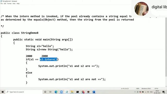 # video 127# Concepts of JAVA Programming  -  equal to operator