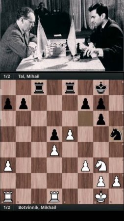 Mikhail Tal Vs Botvinnik || 1960 World Chess Championship || Round 4 || #chess #shorts