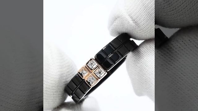 Кольцо из золота с бриллиантами и керамическими вставками смотреть онлайн