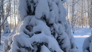 Из трубы идёт дымок. Русская зима.