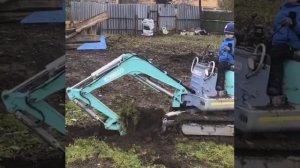 Работа Мини-экскаватора Kobelco SK007-2