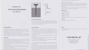 VENSMILE Solar Powered Mole Repeller User Manual