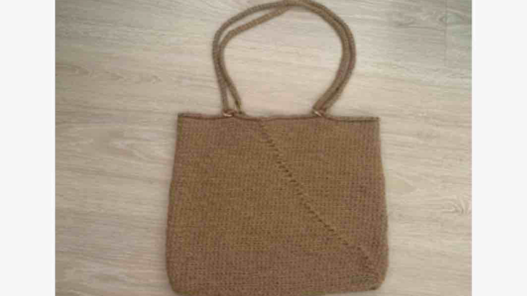 Сумка -шоппер из джута крючком