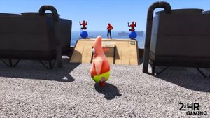 Spiderman vs SpongeBob vs Patrick | GTA 5 Water Ragdolls Jumps/Fails (Funny Moments)
