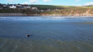 Surf Foil Session in Howling Cross-Offshore - Drone View of Challenging Take Offs but Fun Walls