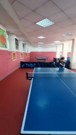 Настольный теннис. Tabletennis. "Топ-спин" справа по прямой.