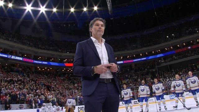 Jaromir Jagr Drops Ceremonial Puck To Kick Off NHL Global Series
