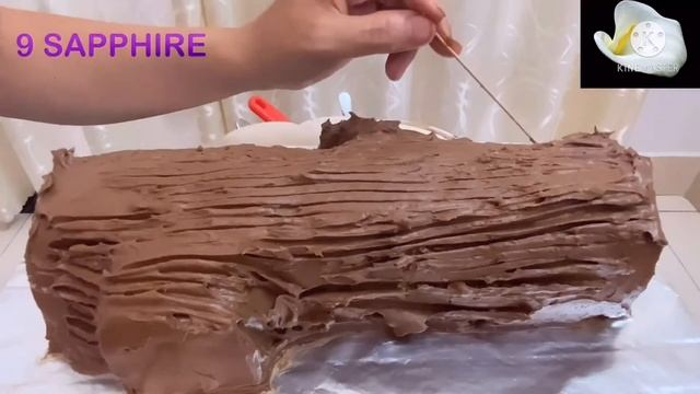 Christmas Yule Log Cake with Red Poinsettia Flowers fondant/Bánh khúc cây hoa Trạng Nguyên смотреть онлайн