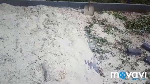 Укладка брусчатки или тротуарной плитки на раствор.