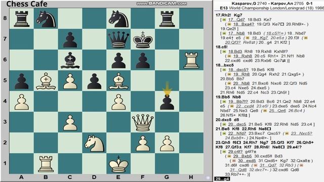 #18 Kasparov vs Karpov: World Chess Championship 1986 | Nimzo-Indian Defense | game 18