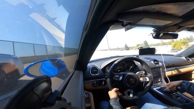 Porsche 982 718 Boxster GTS 4.0 6 Speed Manual vs Chevrolet C8 Corvette POV on Freeway смотреть онлайн