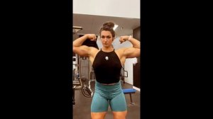 Strong girl lift big guy easily