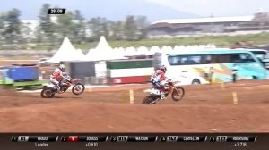 Jorge Prado & Pauls Jonass battle + Jonass Crash - MXGP of Asia 2018
