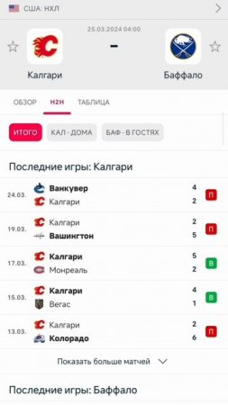 Калгари - Баффало прогноз #нхл