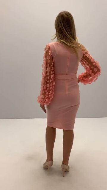 Розовое коктейльное платье миди 103167-308387 смотреть онлайн