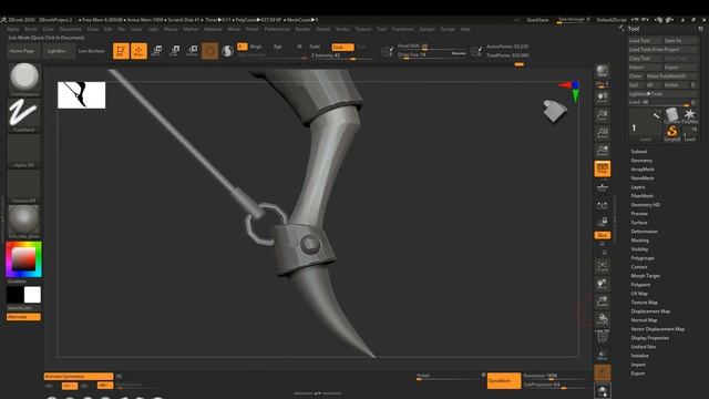 Autodesk 3ds Max, Zbrush, Substance Painter   Stylized Antique bow
