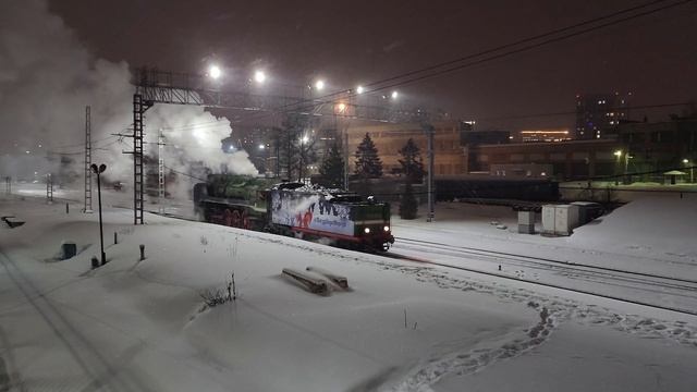 Паровоз П36-0120 манёвры по Лосиноостровской