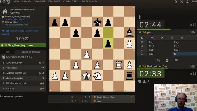 Защита Каро-Канн. Вариант Бронштейна-Ларсена. IM Black_Winter_Day vs IM gsvs смотреть онлайн