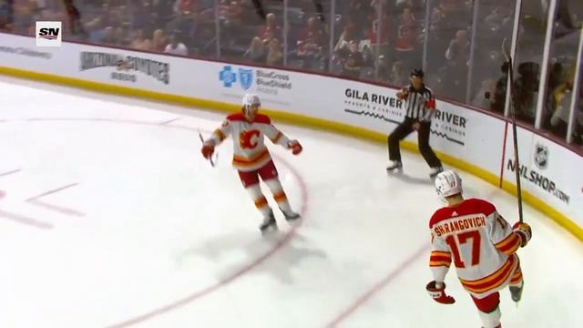 Flames' Yegor Sharongovich Shows Off Nasty Hands Before Firing Home Backhand Beauty vs. Coyotes