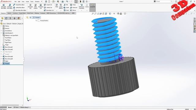 SolidWorks vs Fusion 360 - CAD threaded components