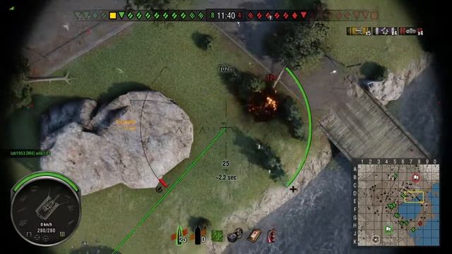 World of Tanks - Arty M44 6 Kills High Caliber Top Gun Serene Coast смотреть онлайн