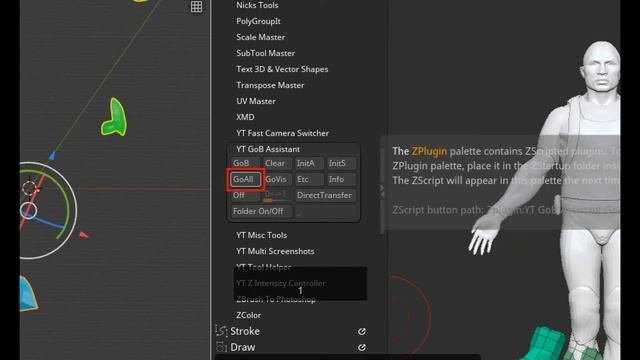 GoBアシストツール（ZbrushとBlenderをワンクリックで連携させるツール）（字幕ボタンをONにして下さい）