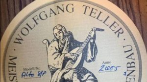 Мастер гитара Wolfgang Teller 8/p Германия Альт