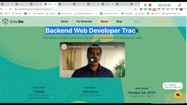 Free Online Coding Courses Trial by Crio.DO | Free Full Stack Web Developer Course Learn Free Codin