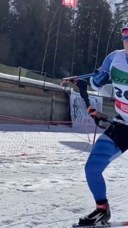 Старт лыжной дистанции с транзитной зоны. Зимний триатлон #sport #ski #snow #winter #bike