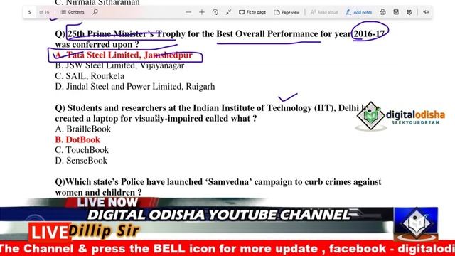 Current Affaris 100 question Odia || PART- 4 || RAILWAY|| NTPC || OSSSC || By Digital odisha