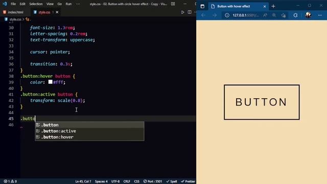 Button with hover effect(circle) | using HTML and CSS
