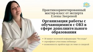 Организация работы с обучающимися с ОВЗ в сфере дополнительного образования