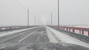 город Надым проезд по мосту Победа Ямало Ненецкий автономный Округ. 22 Февраля 2025г.