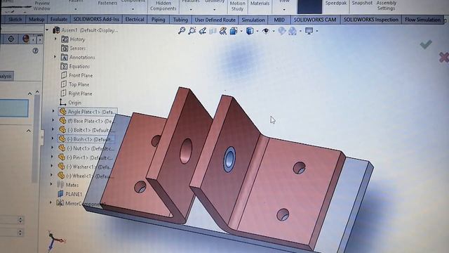 Assembly of Engineering Components | Wheel Base Assembly Tutorial - SolidWorks 2020