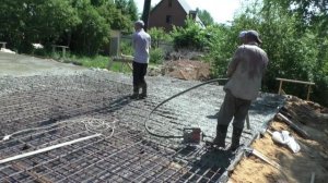 Заливка плиты дома в Толстопальцеве