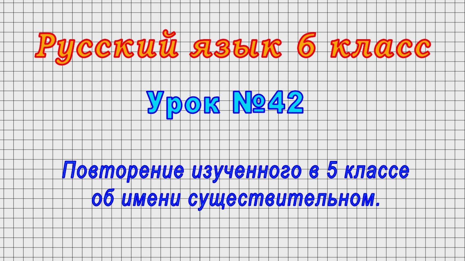 Русский язык 6 класс (Урок№42 - Повторение изученного в 5 классе об имени существительном.)