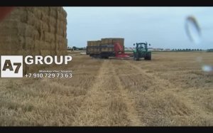 Как убрать тюки конопли льна с поля #техника #лен #уборочная