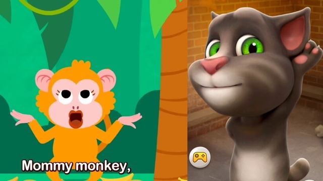 Monkey Banana-Mommy \ Daddy Monkey | Animal Songs | PINKFONG | TalkingTom | Songs for Children смотреть онлайн