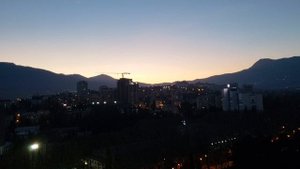 Закат над Алуштой. Звуки засыпающего города.