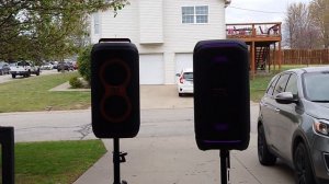 JBL Partybox Stage 320 vs Club 120 Outdoors☀️ Take 2-  Pole Mounted,  Battery Powered, Bass Boost 1