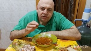 Мукбанг. Борщ с кислой капустой, ассорти из сала и карнишены. Про Этель Борко.