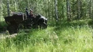 по бездорожью на квадроцикле с сыном за дровами часть 1