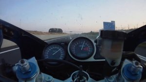 Motorcycle top speed & tunnel run on Kawasaki ZX-9R 1998