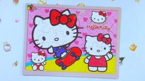 Hello Kitty Playing Skateboard | Pororo Gets On A Train With Friends | puzzle Game | For Kids