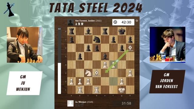 Ju Wenjun vs Jorden van Foreest - Round 3 Tata Steel Chess 2024 || King Sacrifice