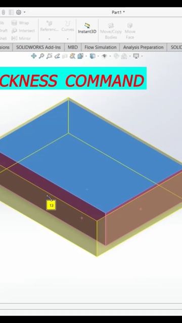 Important tip of Shell command #solidworks #shorts #shell