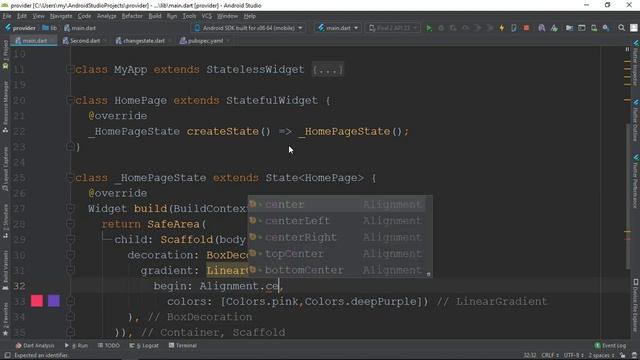23. Gradient color in appbar , container flutter | gradient color flutter | flutter bangla tutorial